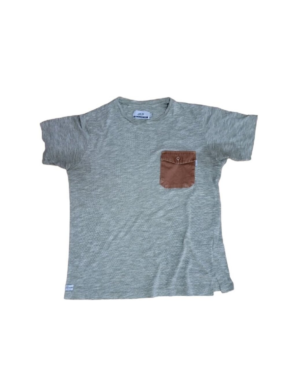 Publish Brand Men's Medium Green T-Shirt White Brown Flap Pocket Short Sleeve